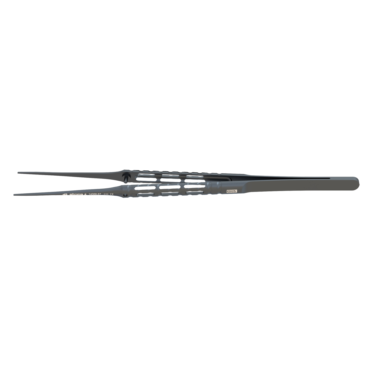 Pinzette, diamantiert, anatomisch, 0,6 mm, gerade, 17,5 cm, hy-light® dark line