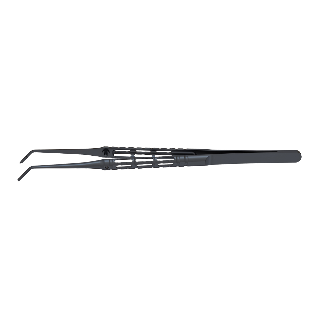 Pinzette, chirurgisch, 1:2 Zähne, 0,6 mm, gebogen, 17,5 cm, hy-light® dark line