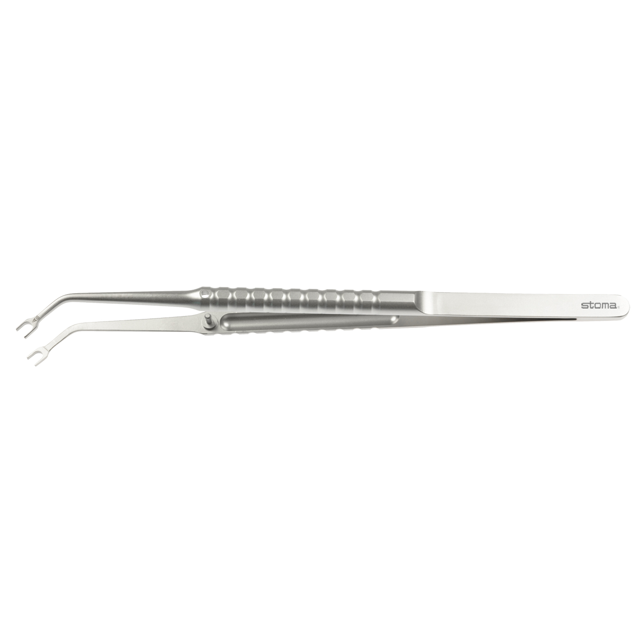 Weichgewebetransplantathaltepinzette, 4 mm, glatt, gebogen