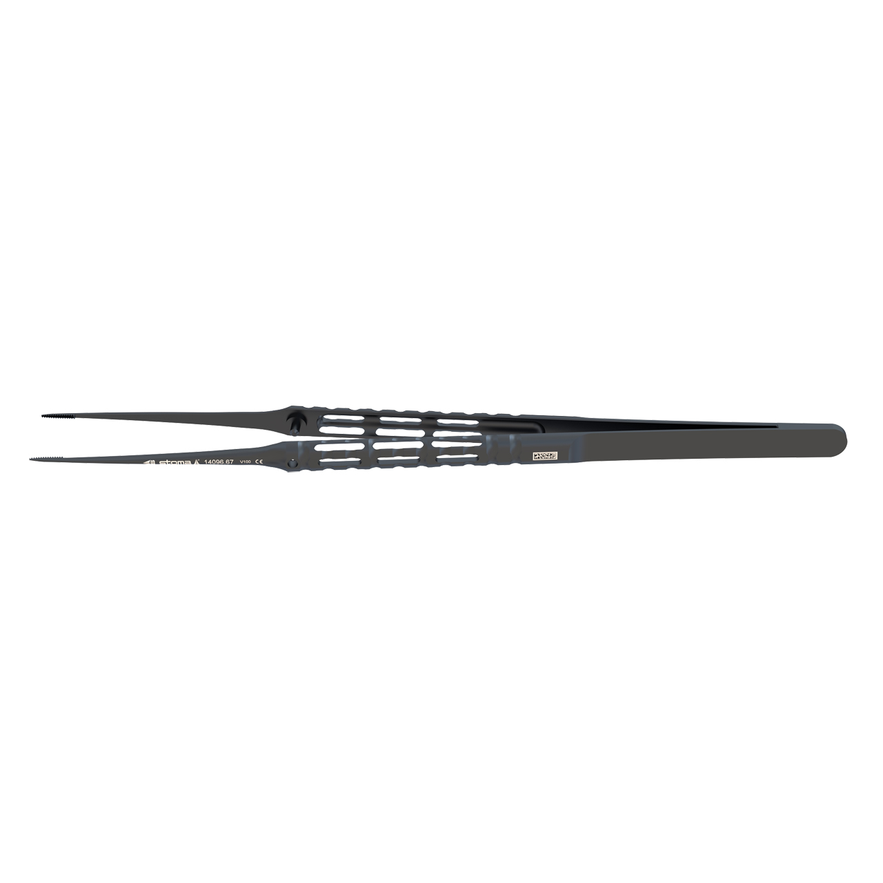 Pinzette, Cooley, atraumatisch 0,8 mm, gerade, 17,5 cm, hy-light® dark line