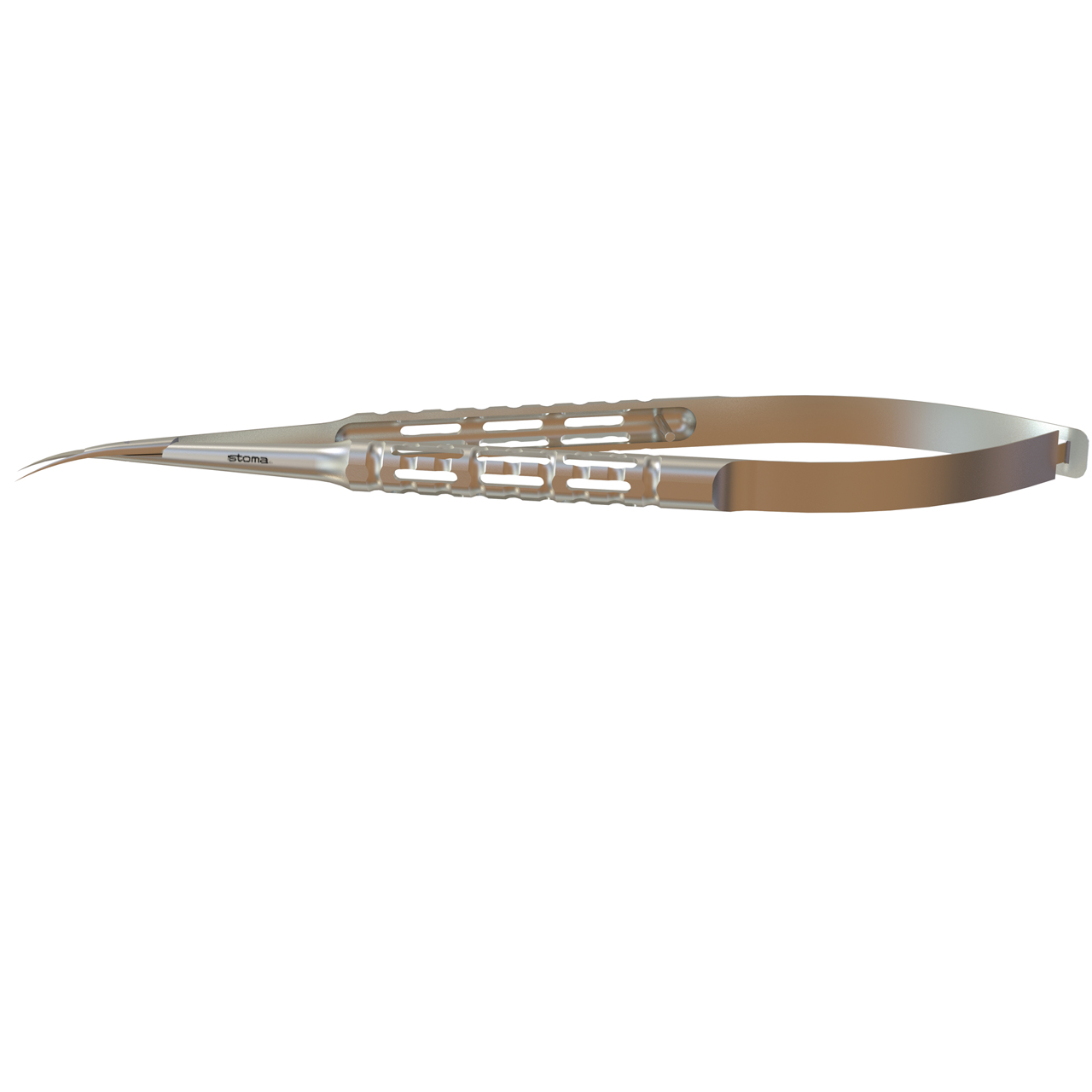 Mikroschere, Gomel, gezahnt, gebogen, 16 cm, hy-light®
