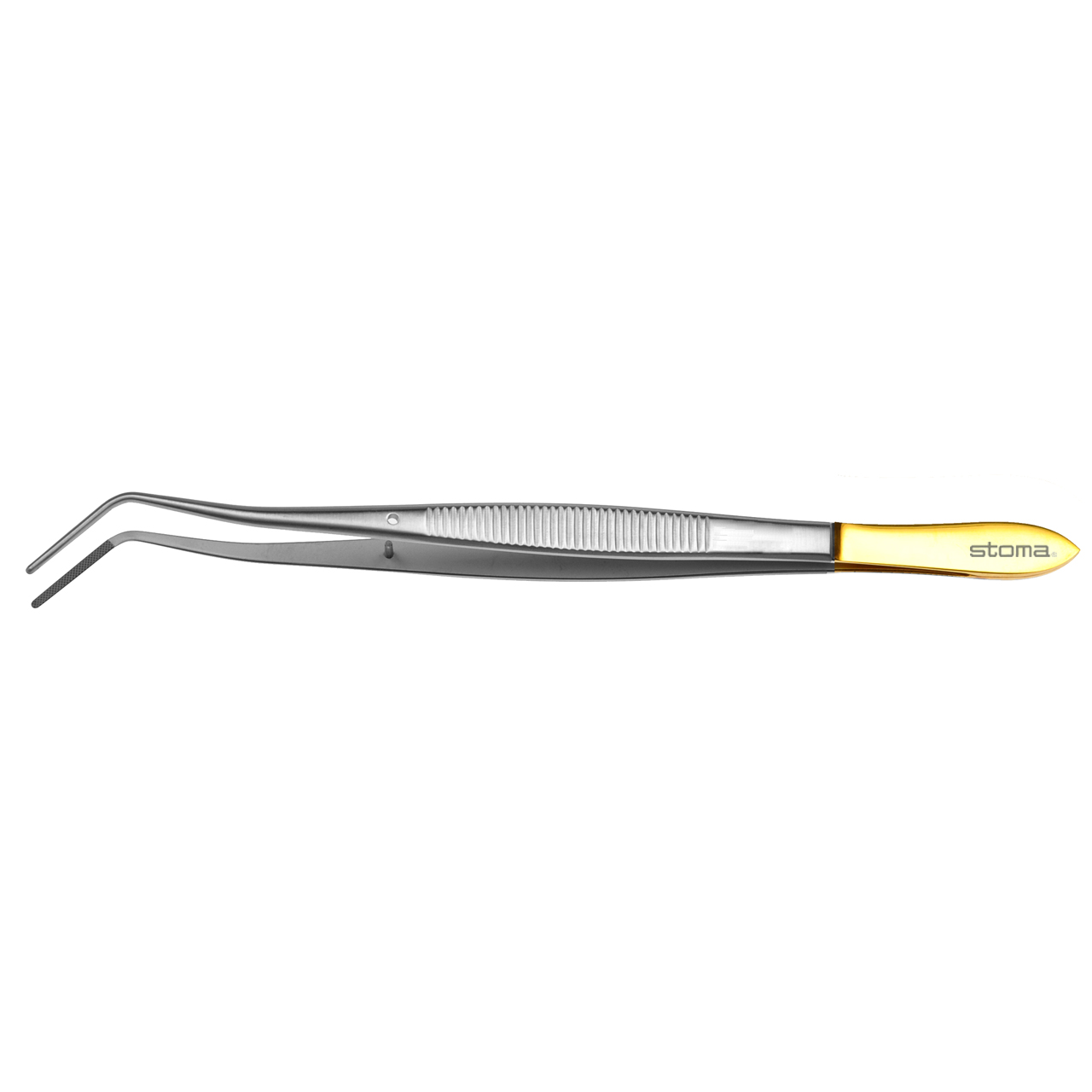 Pinzette, Meriam, anatomisch, TC, gebogen, 16 cm