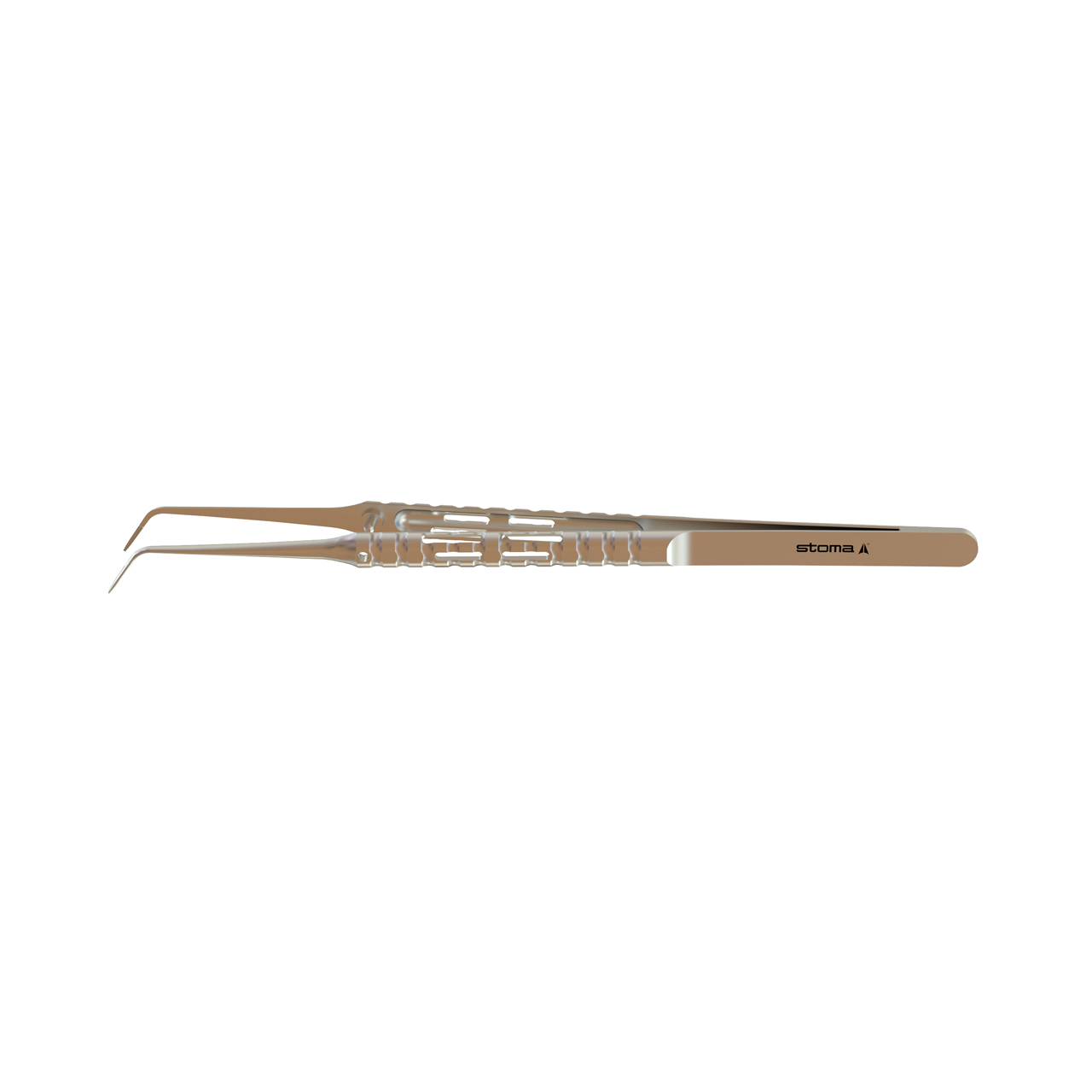Pinzette, Cooley, atraumatisch, 0,8 mm, gebogen, 17 cm, hy-light®