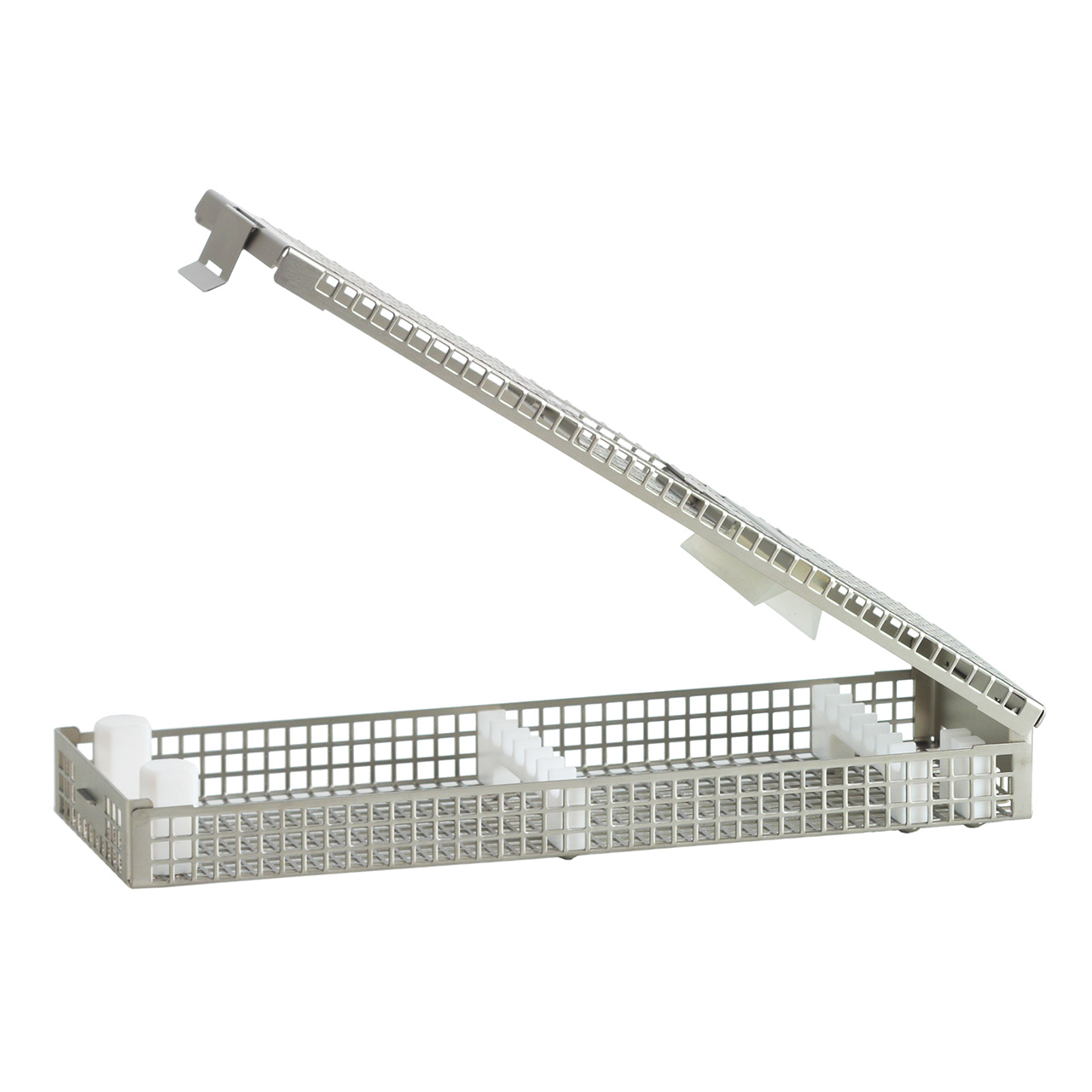 p.i.c.®-tray, 271 x 86 x 34 mm, mit 2 Stegen für 7 Instrumente, Deckel ohne Griff