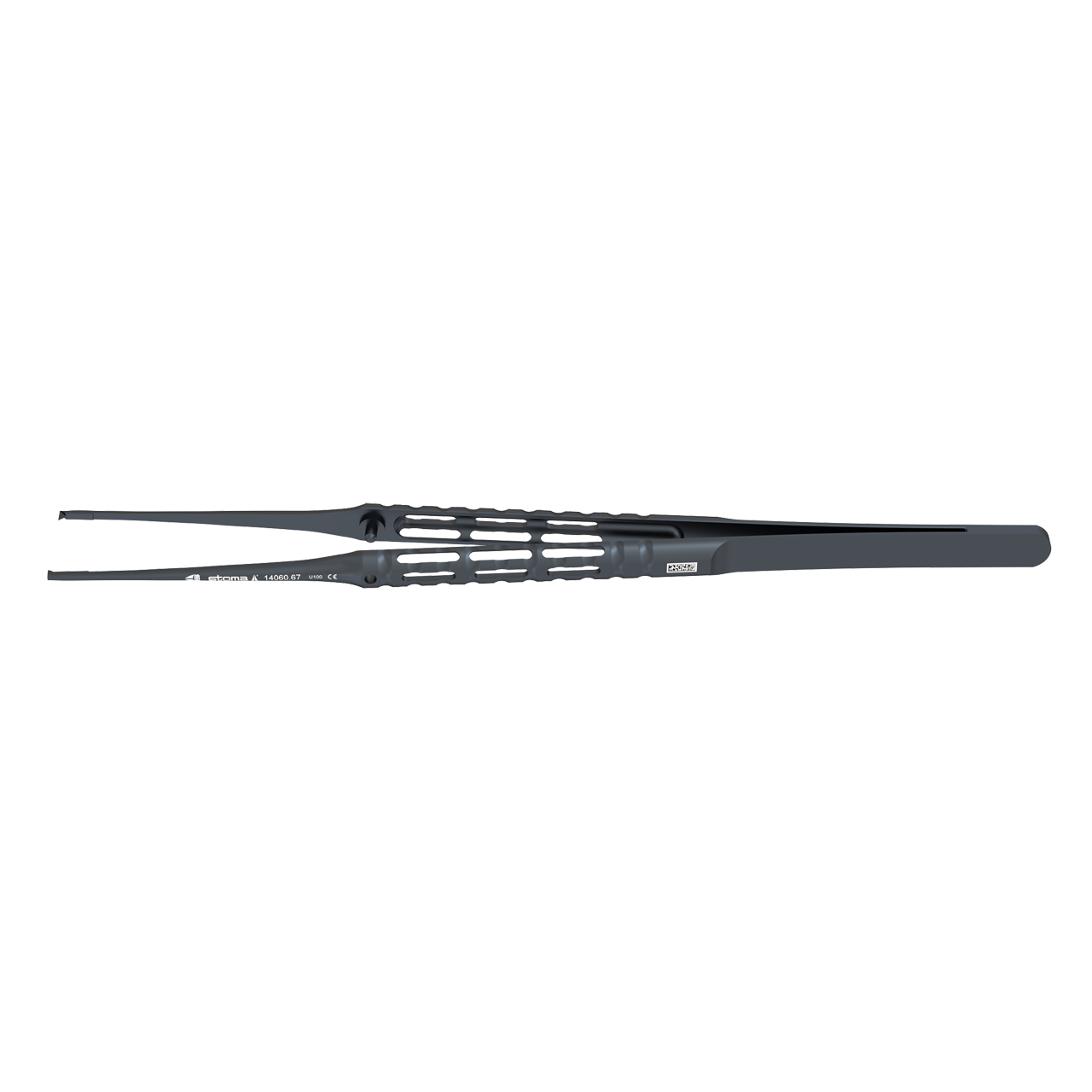 Pinzette, chirurgisch, 1:2 Zähne, 0,6 mm, gerade, 17,5 cm, hy-light® dark line