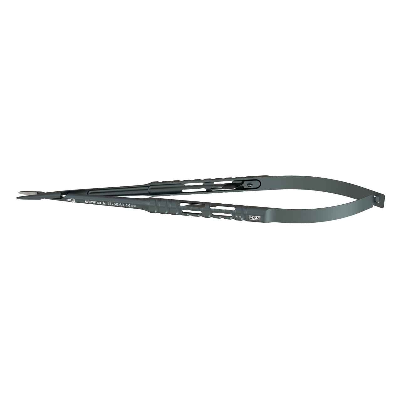 Mikronadelhalter, Barraquer, diamantiert, 0,8 mm, gerade, 18 cm, hy-light® dark line