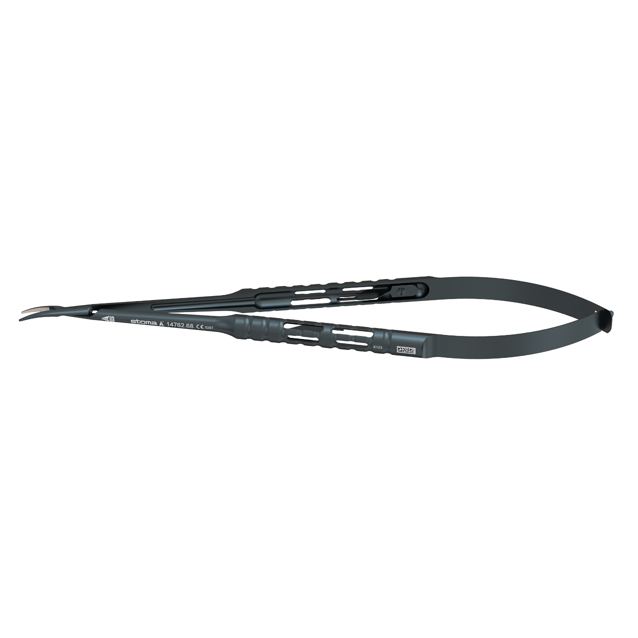 Mikronadelhalter, Zucchelli, diamantiert, 0,6 mm, gebogen, 18 cm, hy-light® dark line