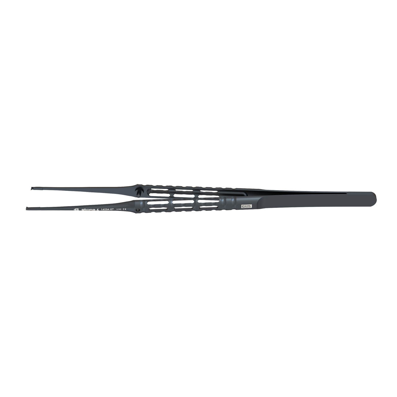 Pinzette, chirurgisch, 1:2 Zähne, 0,8 mm, gerade, 17,5 cm, hy-light® dark line