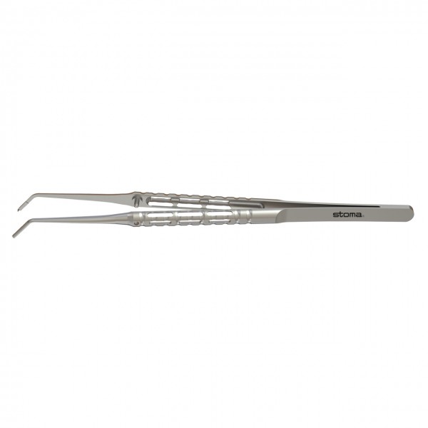 Tissue forceps, surgical, 1:2 teeth, 0,8 mm, curved, 17,5 cm, hy-light®