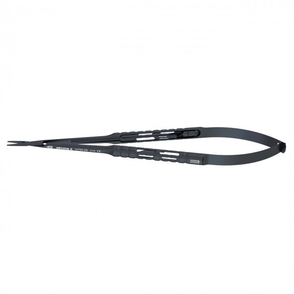 Micro needle holder, Zucchelli, TC, 0,6 mm, straight, 18 cm, hy-light® dark line