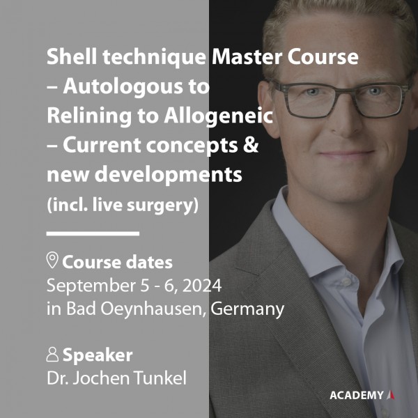 Dr. Tunkel | 05./06.09.2024 at Bad Oeynhausen | Shell technique Master Course - Autologous ...
