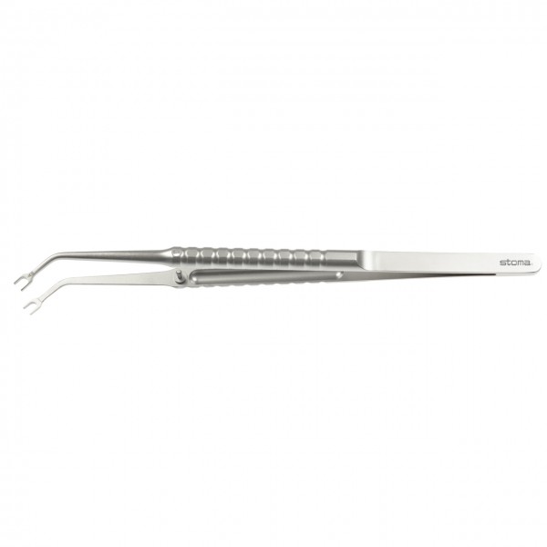 Soft tissue graft holding forceps, 4 mm, smooth, curved