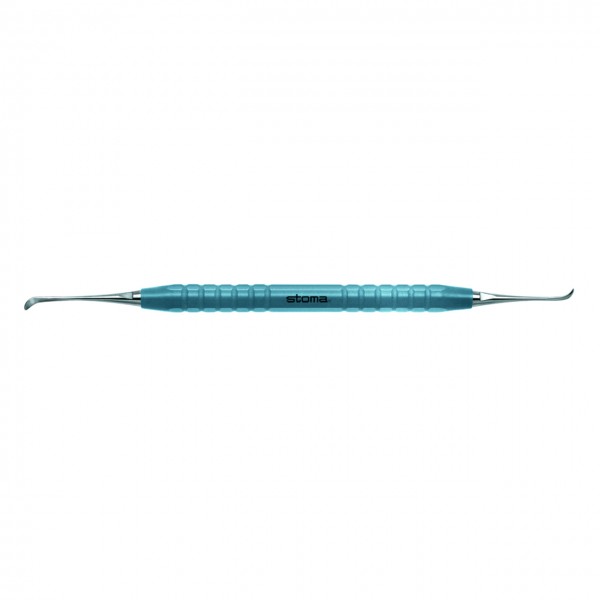 Spoon curette, 3 / 4 mm, color-stick® light blue
